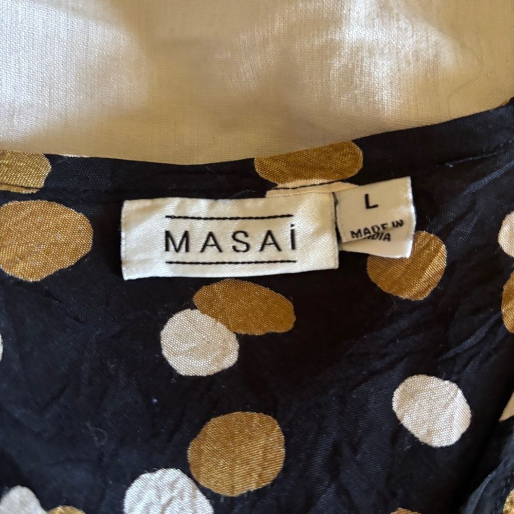 Masai Copenhagen Kala Ginger Spot Print Blouse | Viscose | Large - Picture 5 of 11